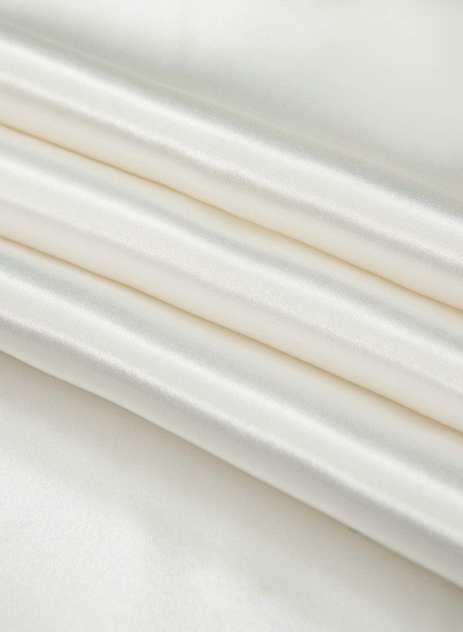 P Pothuiny Satin Duvet Cover King, Single Soft Duvet Cover Only, Luxury Silky Like Ivory White Duvet Cover 90" x 104" Sold Separately - Zipper Closure & Corner Ties - Image 5